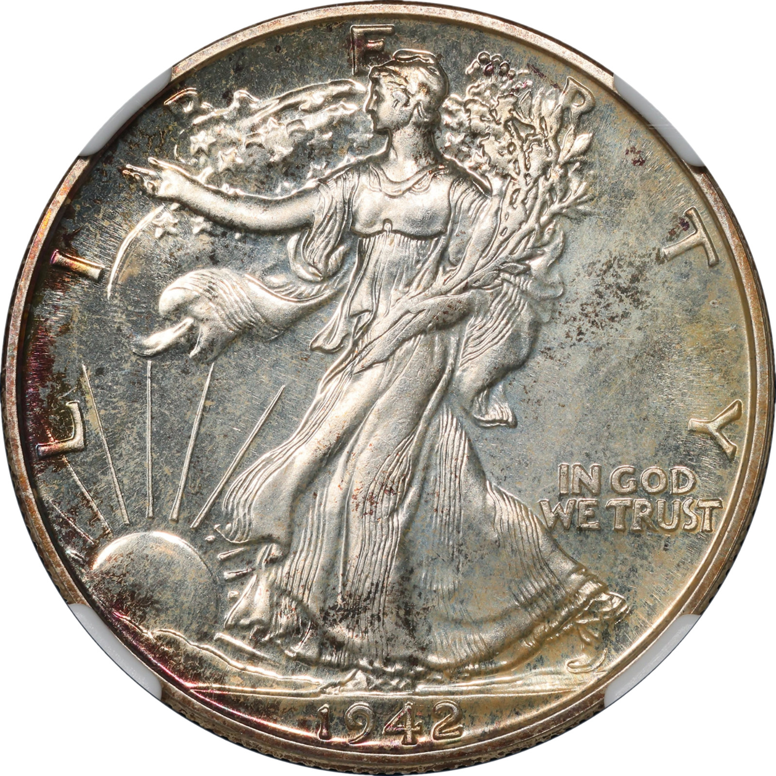 1942 Walking Liberty Half Dollar NGC Proof-67 (Toned)