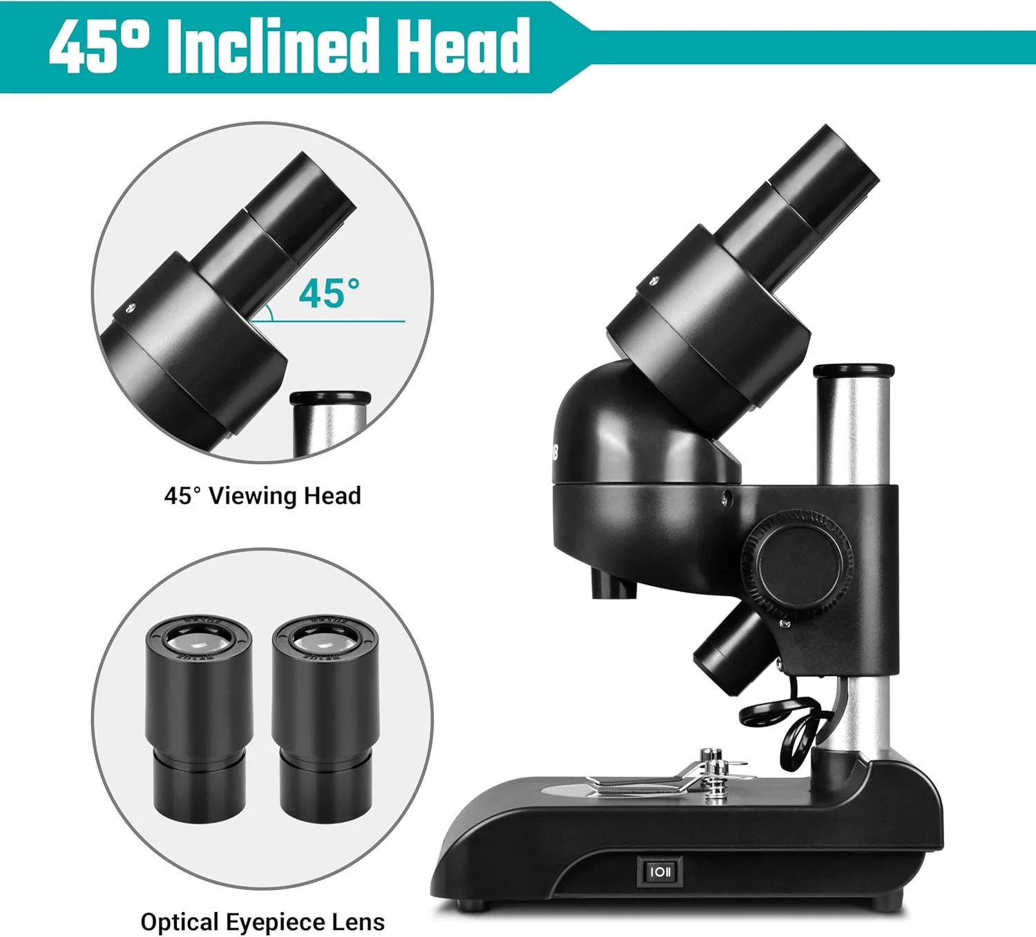 Mounted Binocular Stereo Microscope Portable Biological Microscope 30X Magnifica