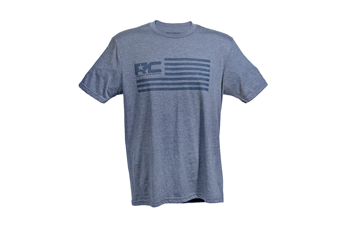 Rough Country 84079SM Flag T-Shirt Small Blue Frost