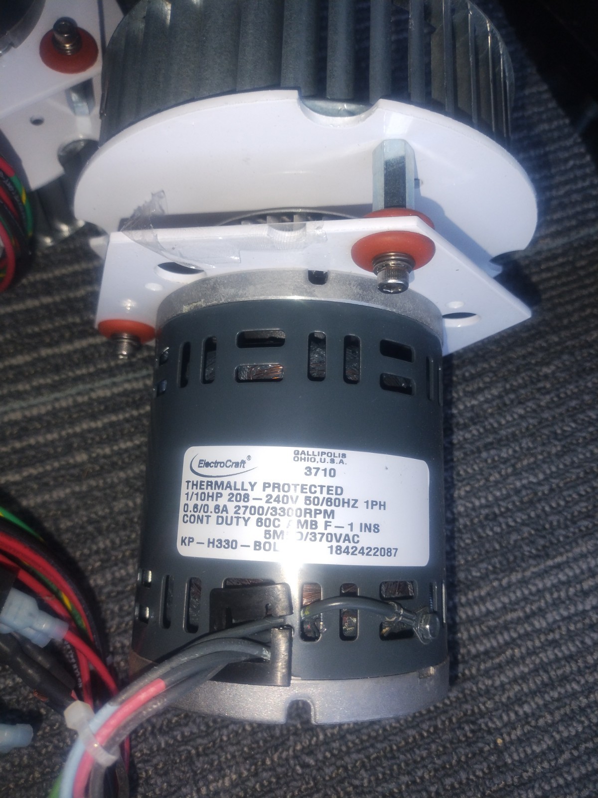 ELECTROCRAFT KP-H330 BOL BLOWER MOTOR WITH BLOWER WHEEL FAN.