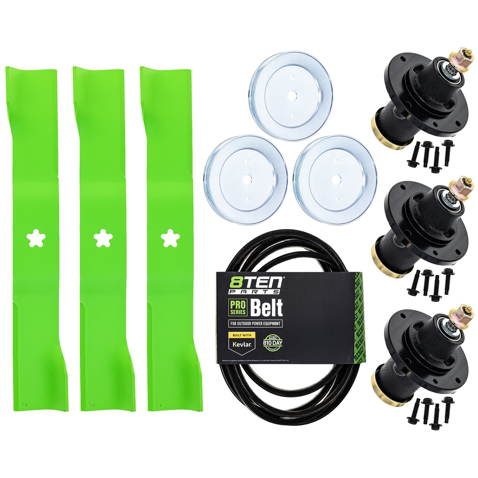 8TEN Blade Spindle Belt Kit for Husqvarna MZ54 54-Inch 582062502 539131898
