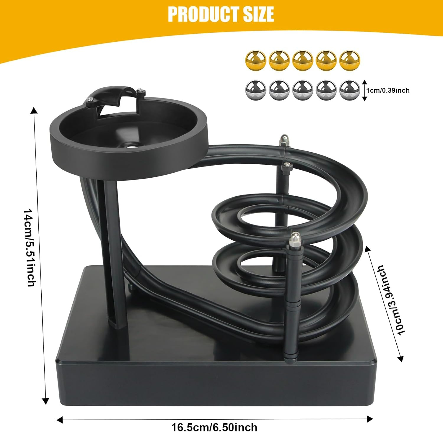 Kinetic Art Perpetual Motion Marble Machine,Non-Stop Rolling Ball Newton Desktop