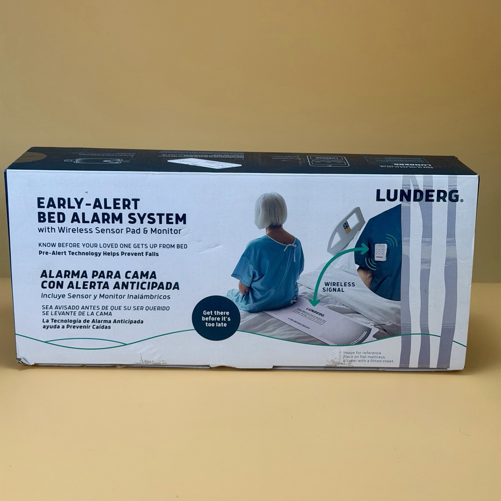 Lunderg Early Alert Bed Alarm for Elderly Adults - Wireless Sensor Pad & Pager
