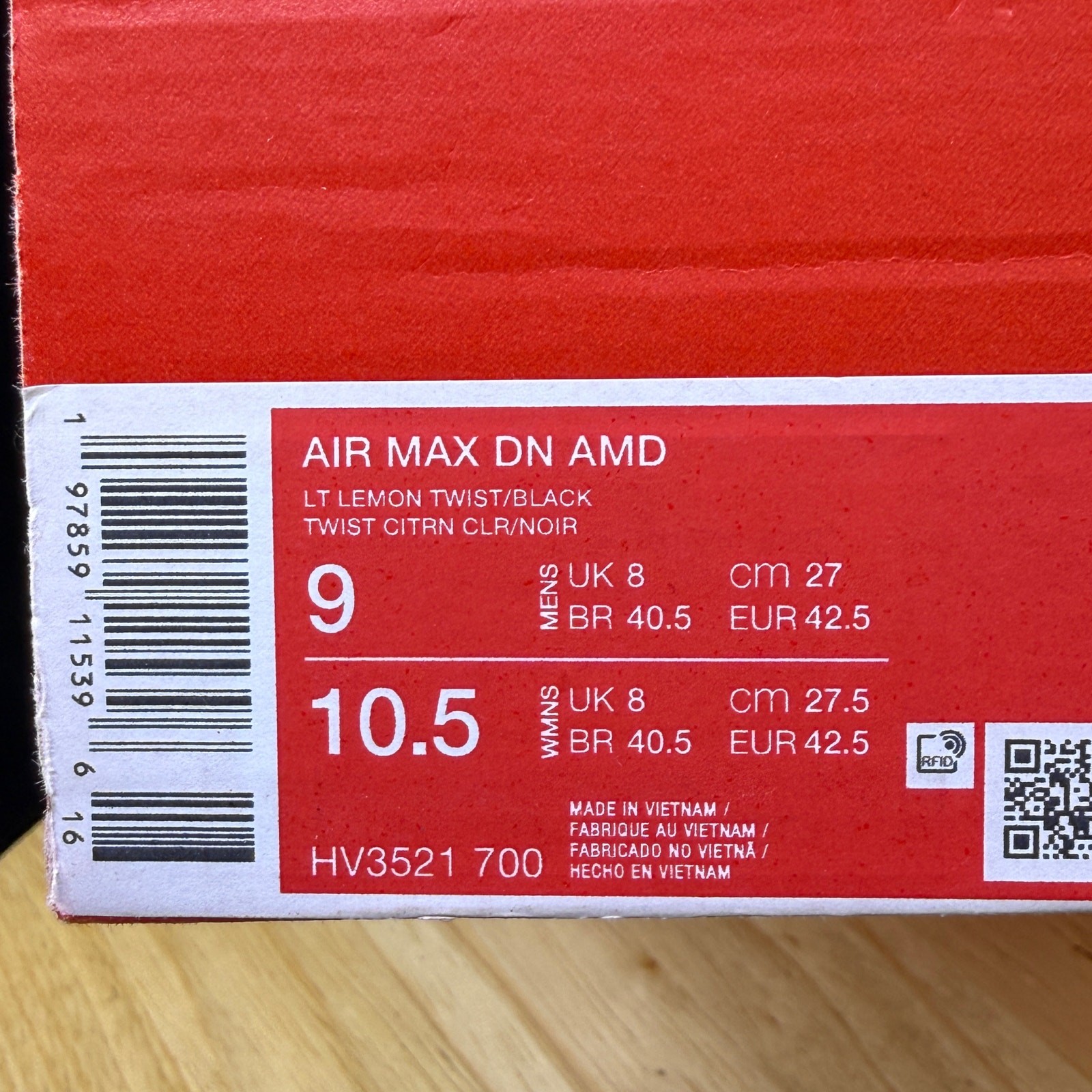 Nike Air Max DN AMD Light Lemon Twist Black HV3521-700 Size 9