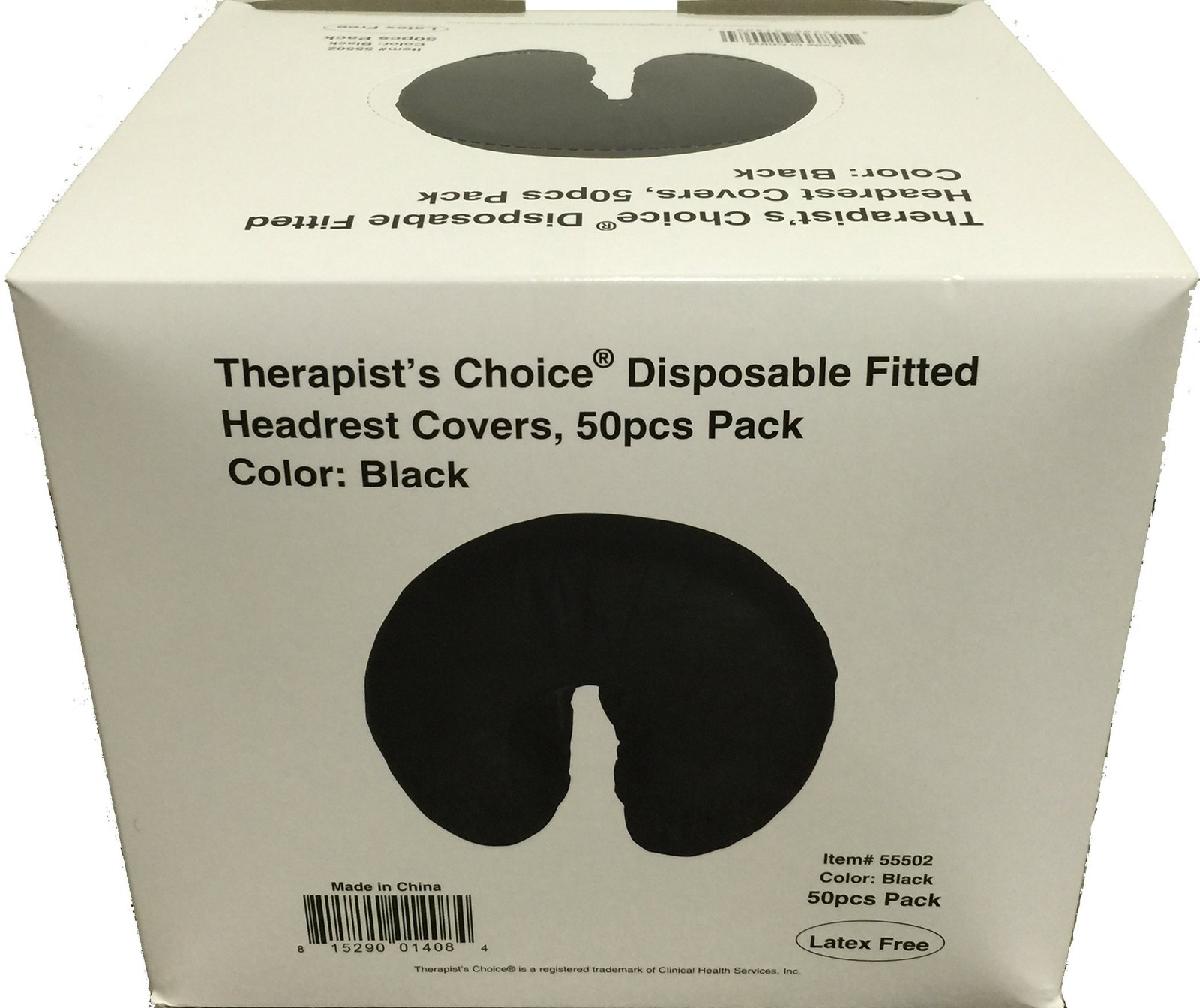 Therapist's Choice® Disposable Fitted Face Rest Covers, Color Black (50 pcs p...