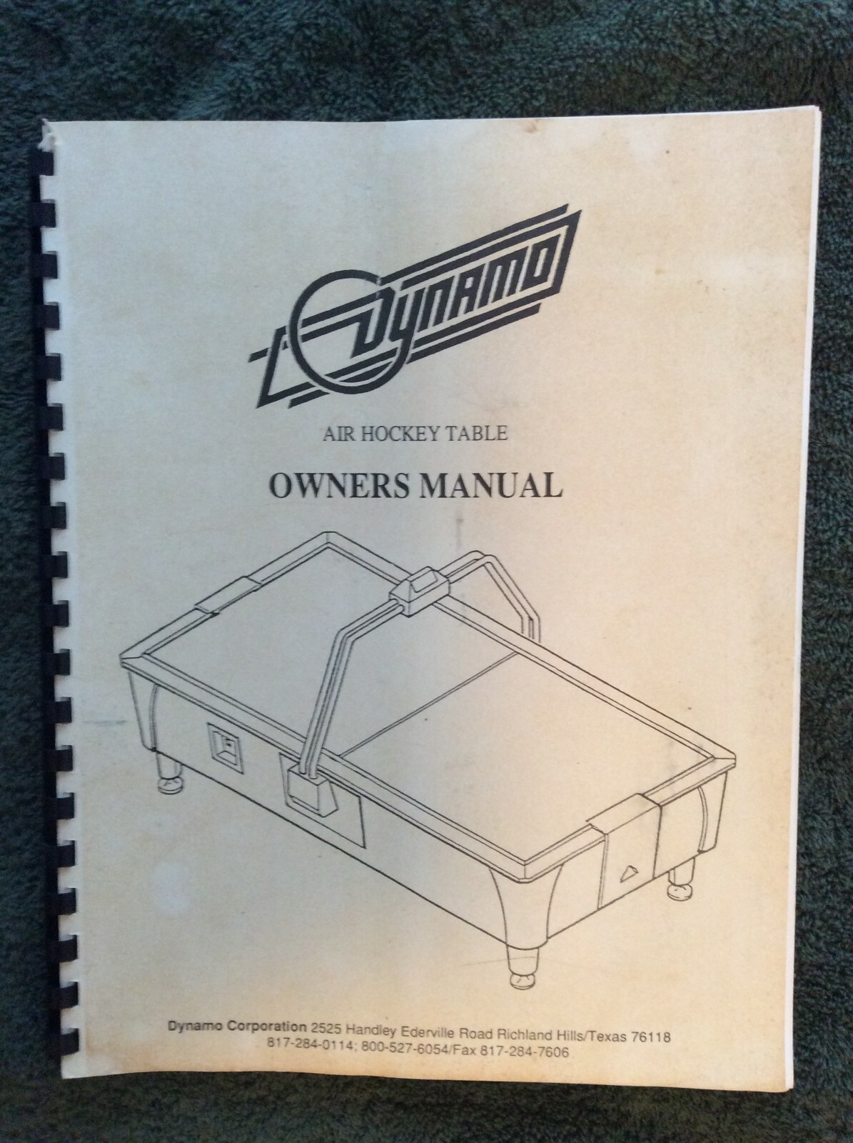 Dynamo Air Hockey Table Original Owner's Manual