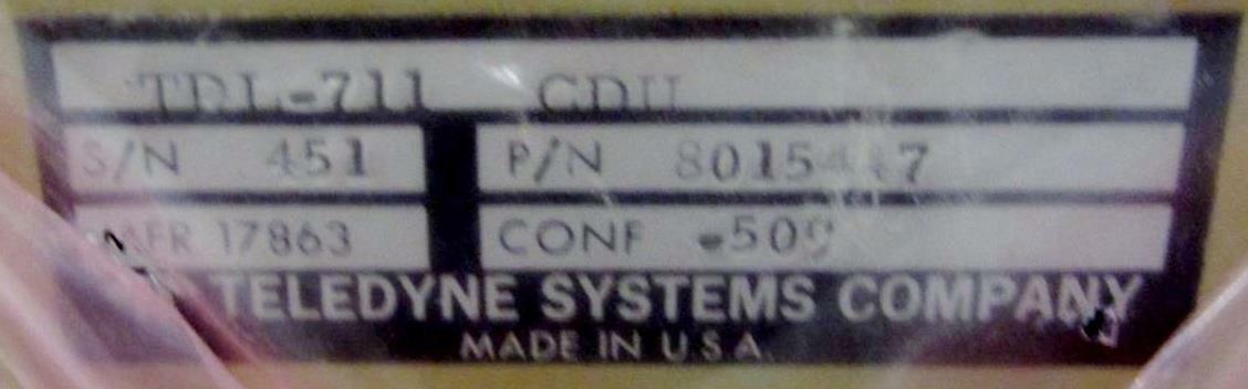 TELEDYNE TDL-711, 8015447 CONTROL DISPLAY UNIT, CDU #2