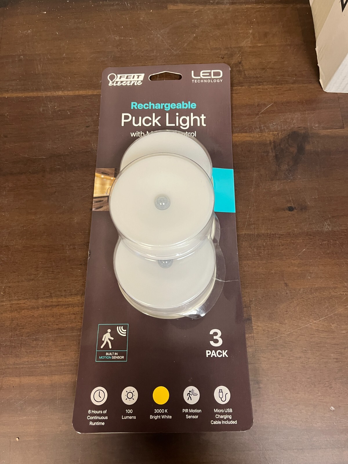 Operated LED White motion Sensor Rechargeable Bright White 3000k under Cabinet