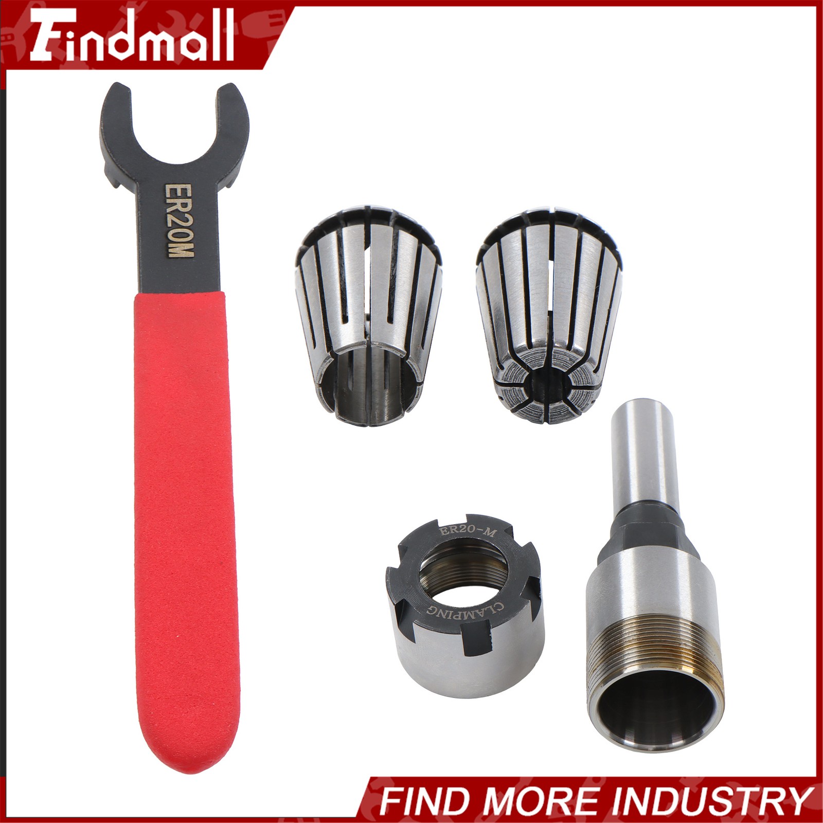 Findmall ER20 Collet Extension Chuck 1/2" Shank Router Bit Adapter Milling Tool