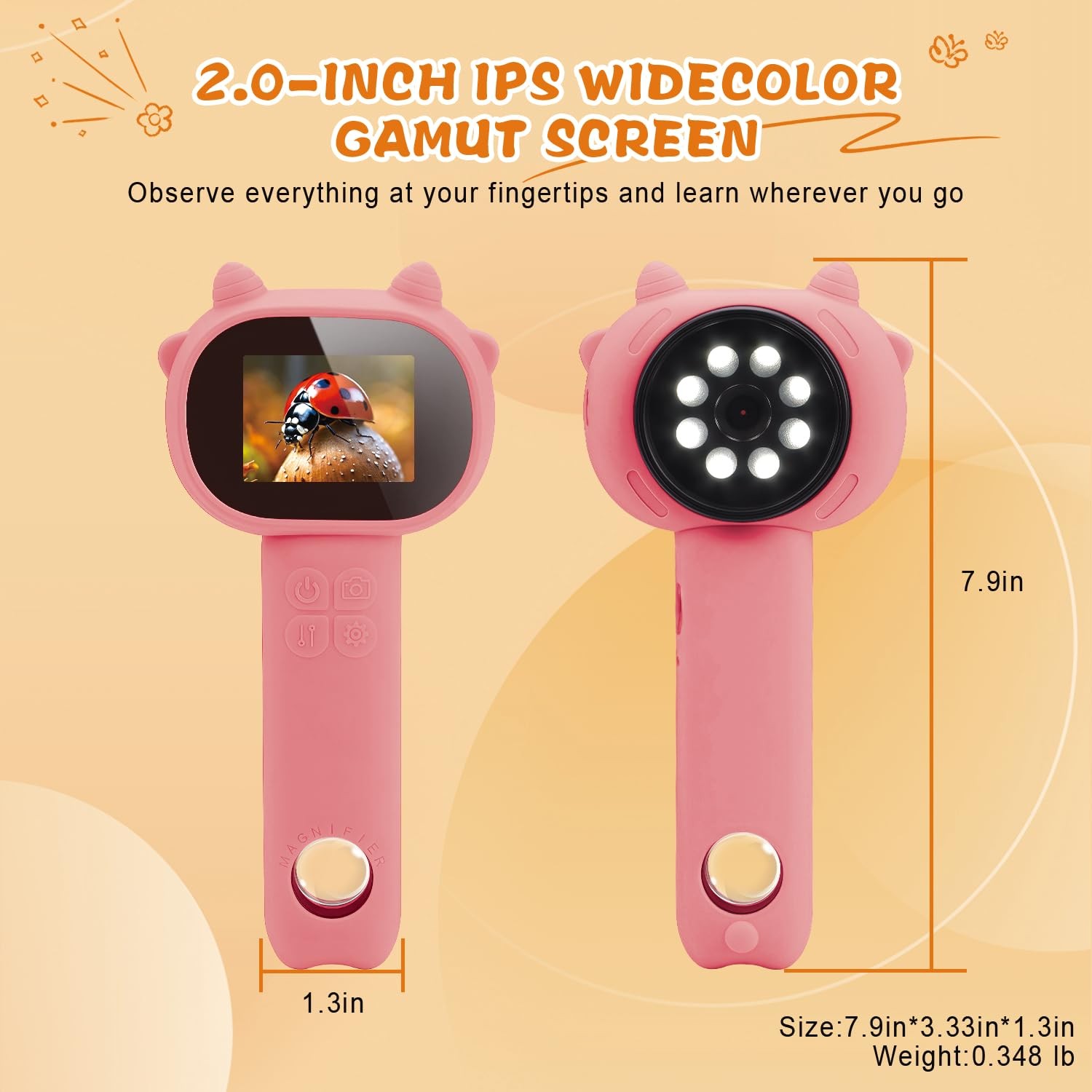 Microscope for - 2.4" Screen Mini Pocket Handheld Microscope for Toddlers-STE...