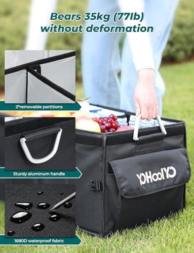 Car Trunk Organizer Cooler Bag Insulated Collapsible Trunk Organizer for SUV