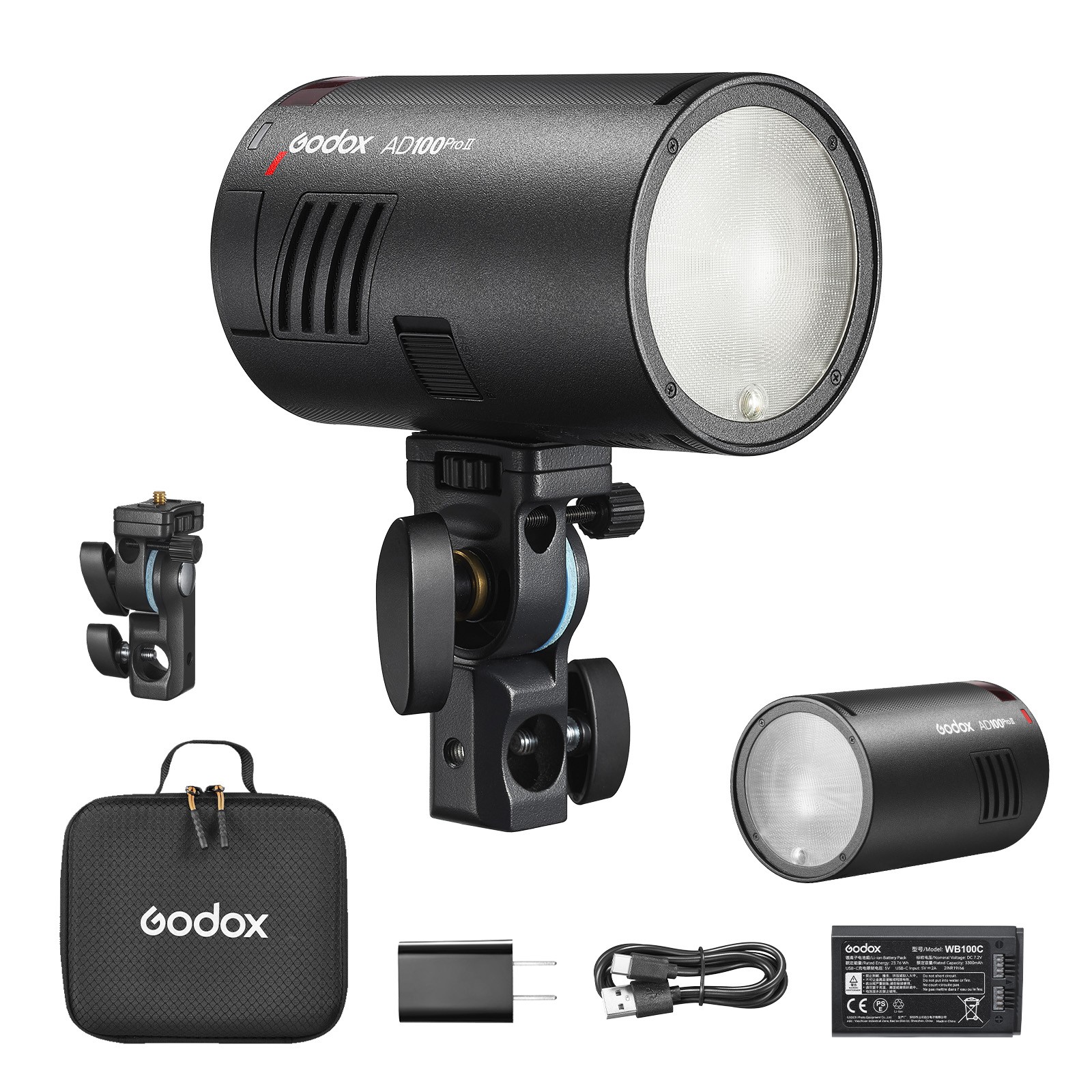 Godox AD100Pro II 2.4G TTL Pocket Outdoor Flash For Sony Nikon Canon Fuji Camera