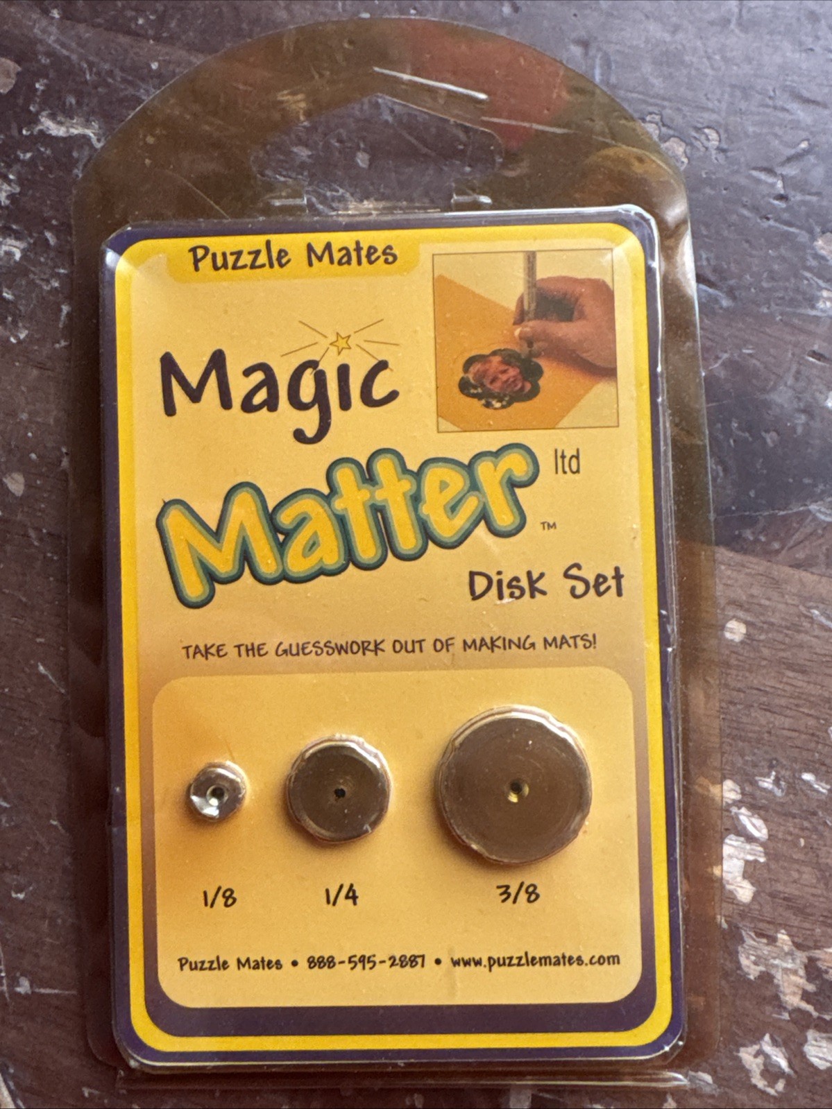Puzzle Mates Magic Matter 3 Disk Set 1/8" 1/4" 3/8" Matting Tool Scrapbooking