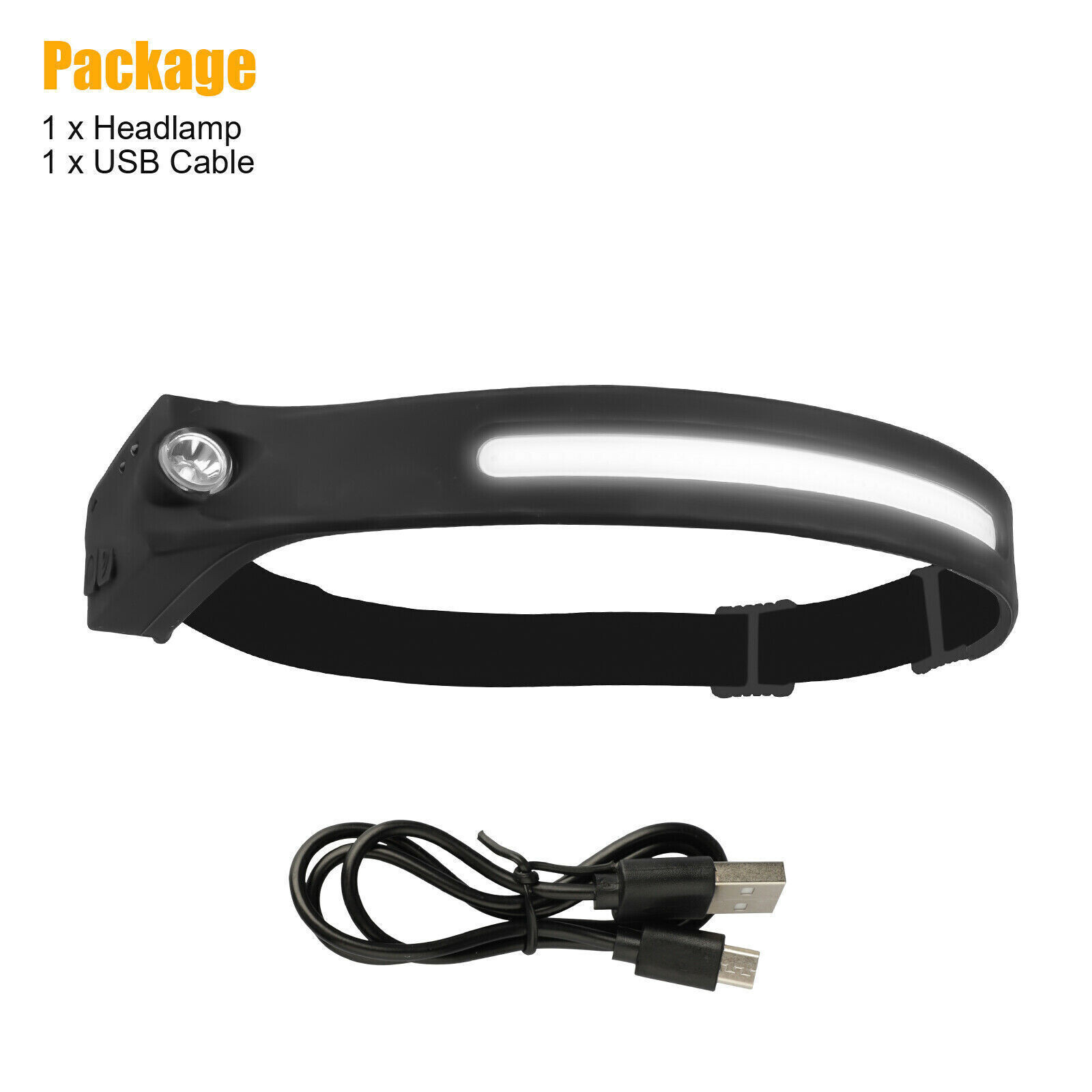 2X Waterproof COB Headlamp Night Buddy LED Sensor 230° Head Torch Headlight Lamp