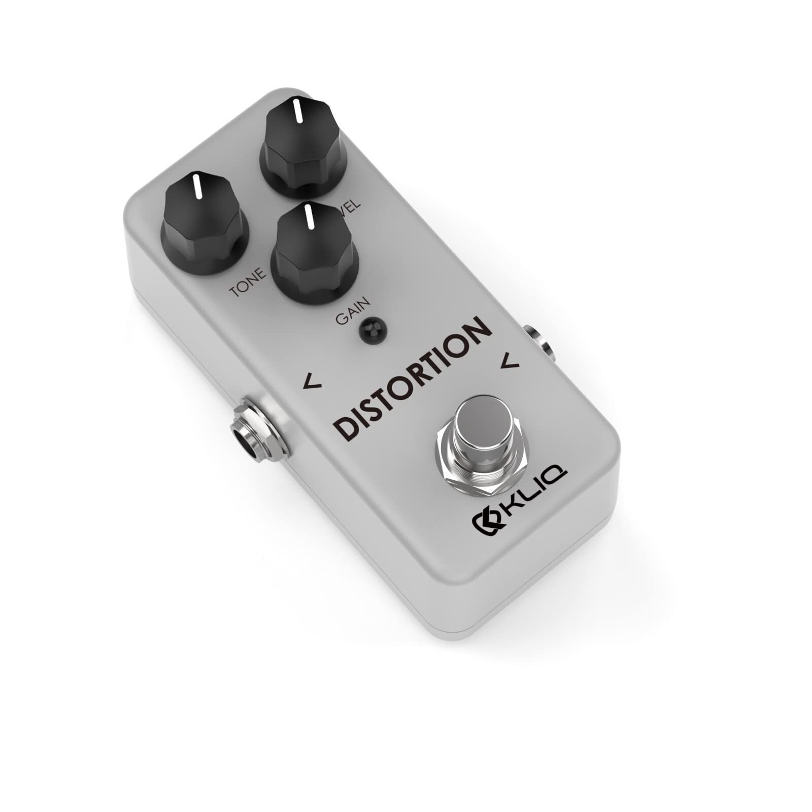 KLIQ Tiny-Distortion Effect Pedal for Guitar & Bass Distortion (Silver)