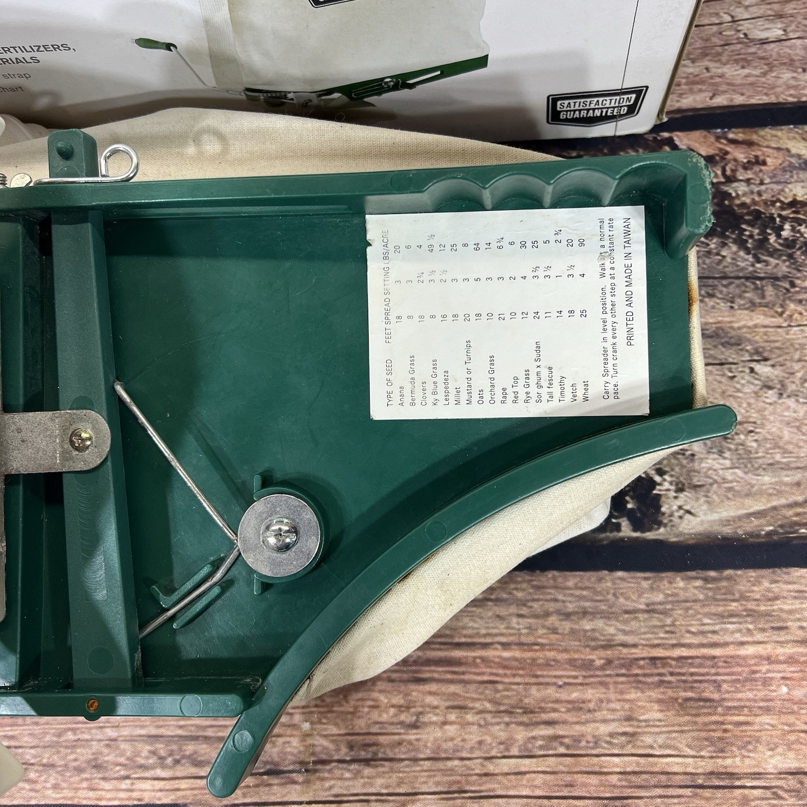 Ground Works hand held seed spreader 15 lb capacity USED VGC
