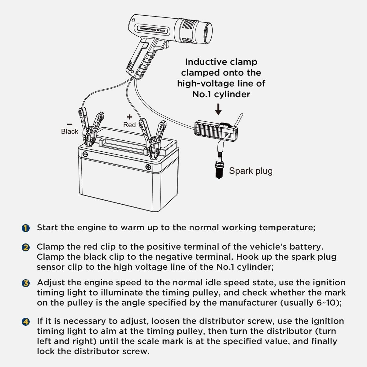 Timing Light 12V Ignition Timing Light Automotive Strong Flash Timing Lights ...