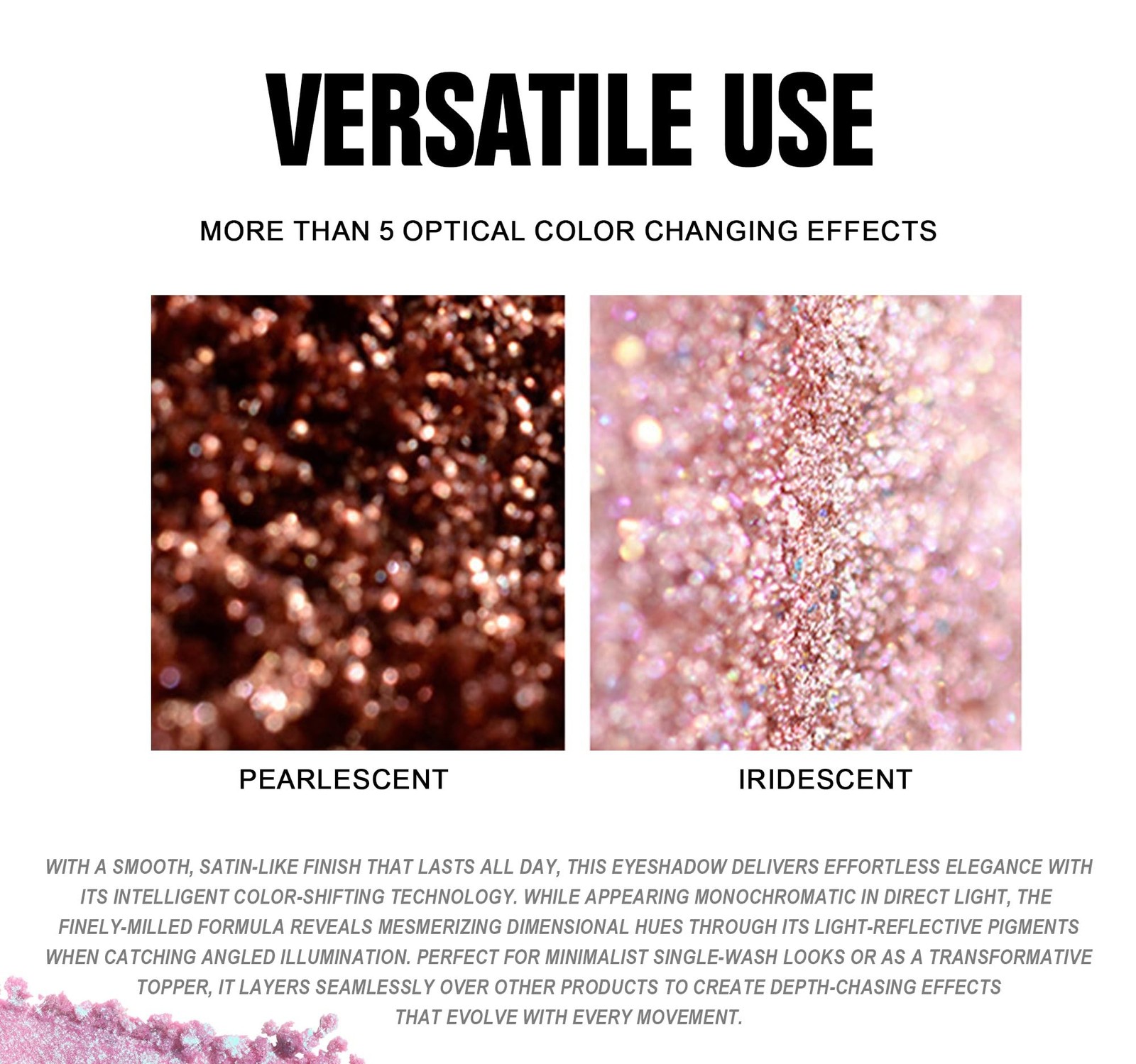 Pink Shimmer Sparkle Chameleon Duo Chrome Multichrome Mashed Potato Monochrom...