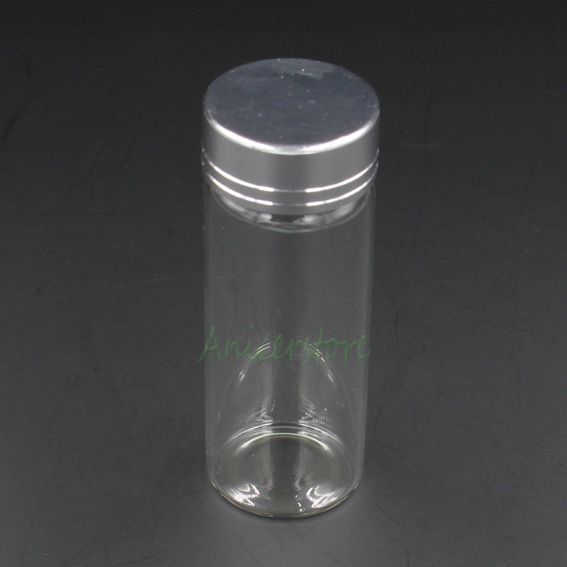 40ml (80mm x 30mm ) Empty Clear Glass Bottle Display Storage Vials Silver Al Cap