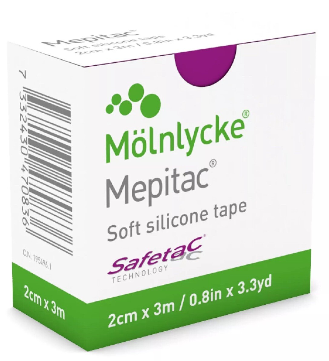 4 Mepitac 2 X 300 Cm (2Cm X 3 M) Roll Molnlycke Soft Silicone Tape UGLY BOXES