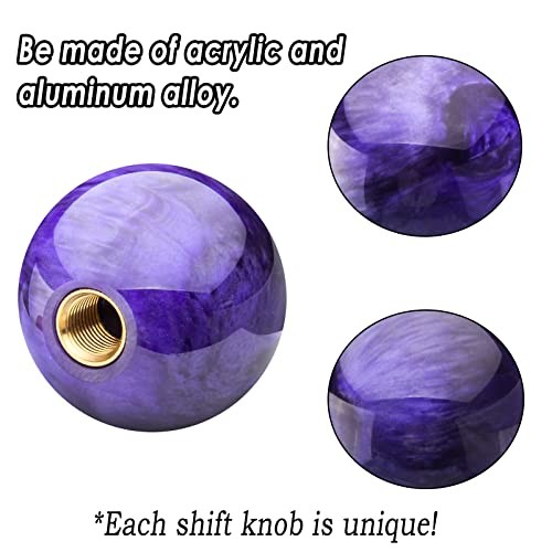 Round Ball Shift Knob Universal Marble Style Gear Shift Marble Style-purple