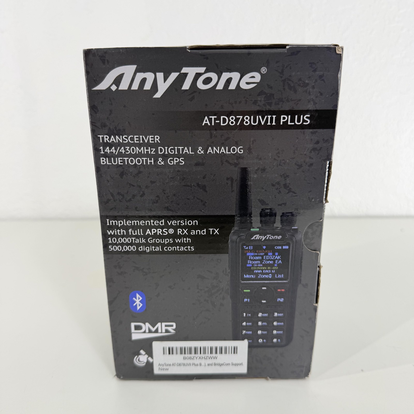 AnyTone AT-D878UVII Plus DMR Dual Band Ham Radio Transceiver Black Bluetooth GPS