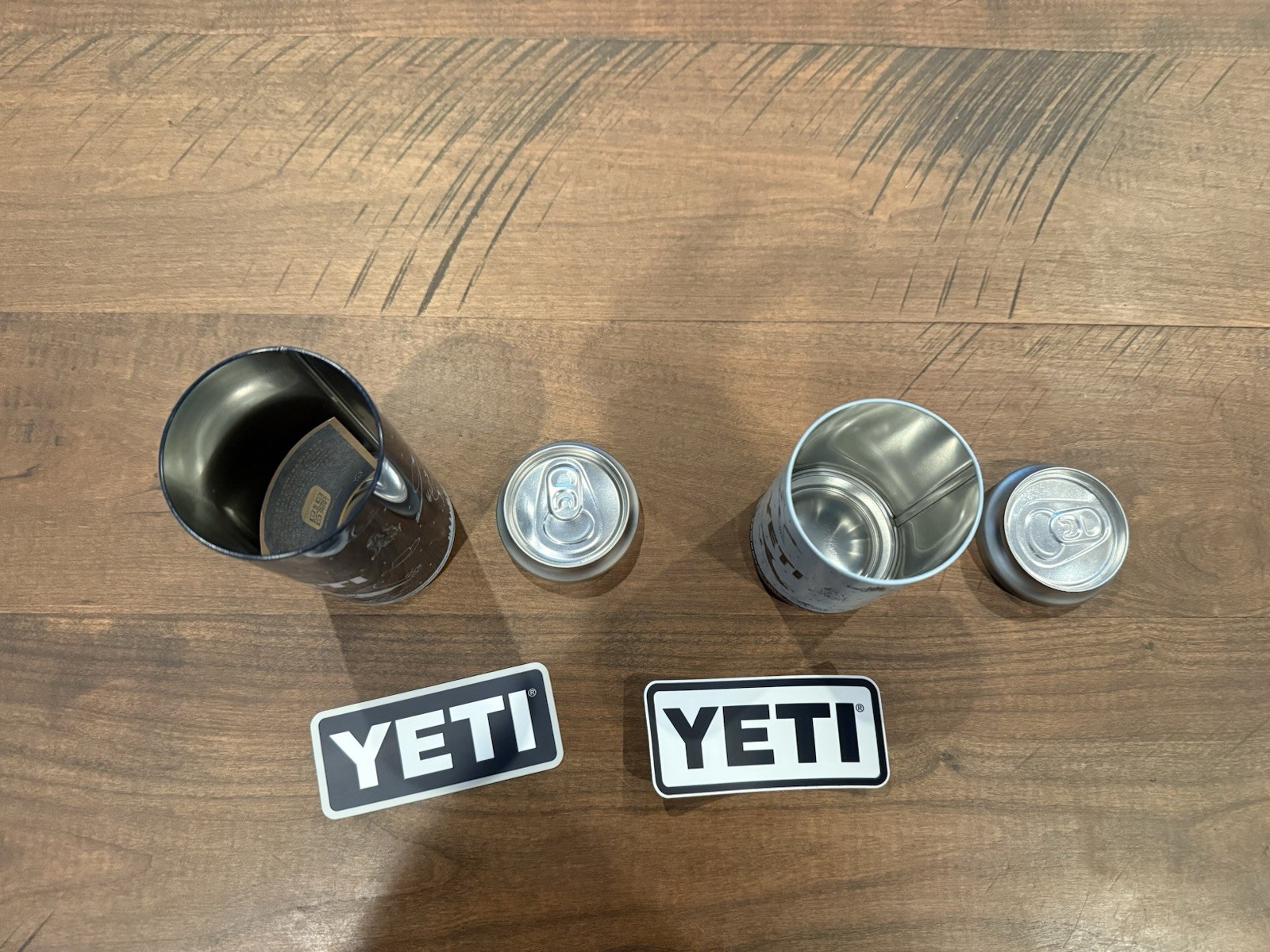Two Yeti Stash Cans With Stickers