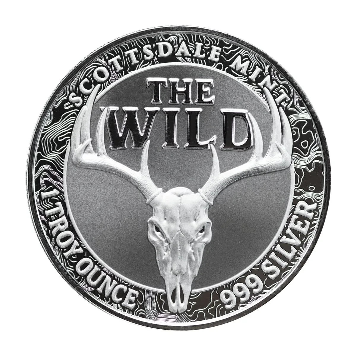 WHITE-TAILED DEER Colorized Silver Round - Scottsdale 1 oz .999 Fine Silver BU