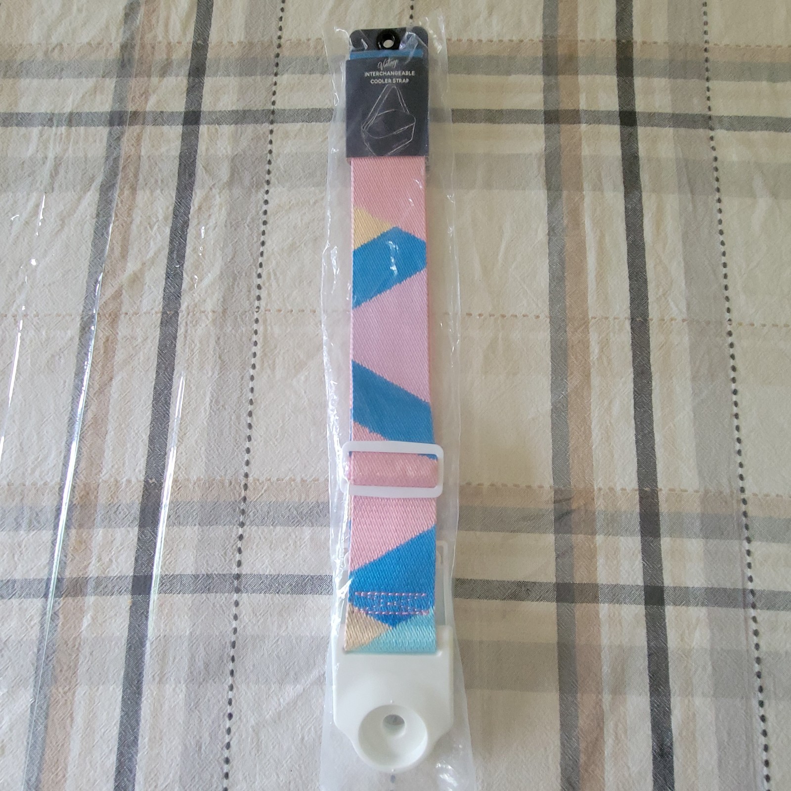 NEW Simply Southern Interchangeable Cooler Strap Color Blocks Patten Blue Pink