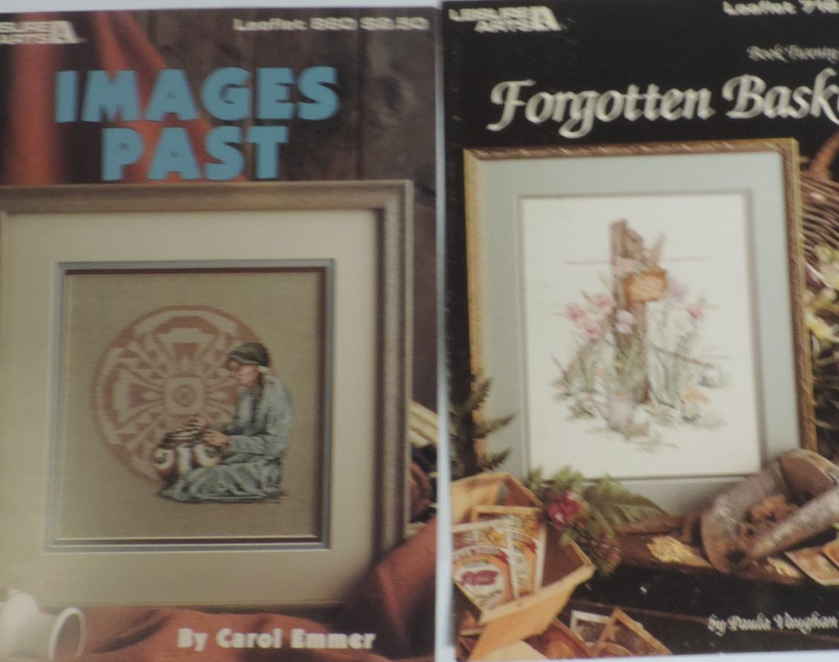 1990s 2 Leisure Arts Forgotten Basket Garden/Indian Past Pictures Needlepoint