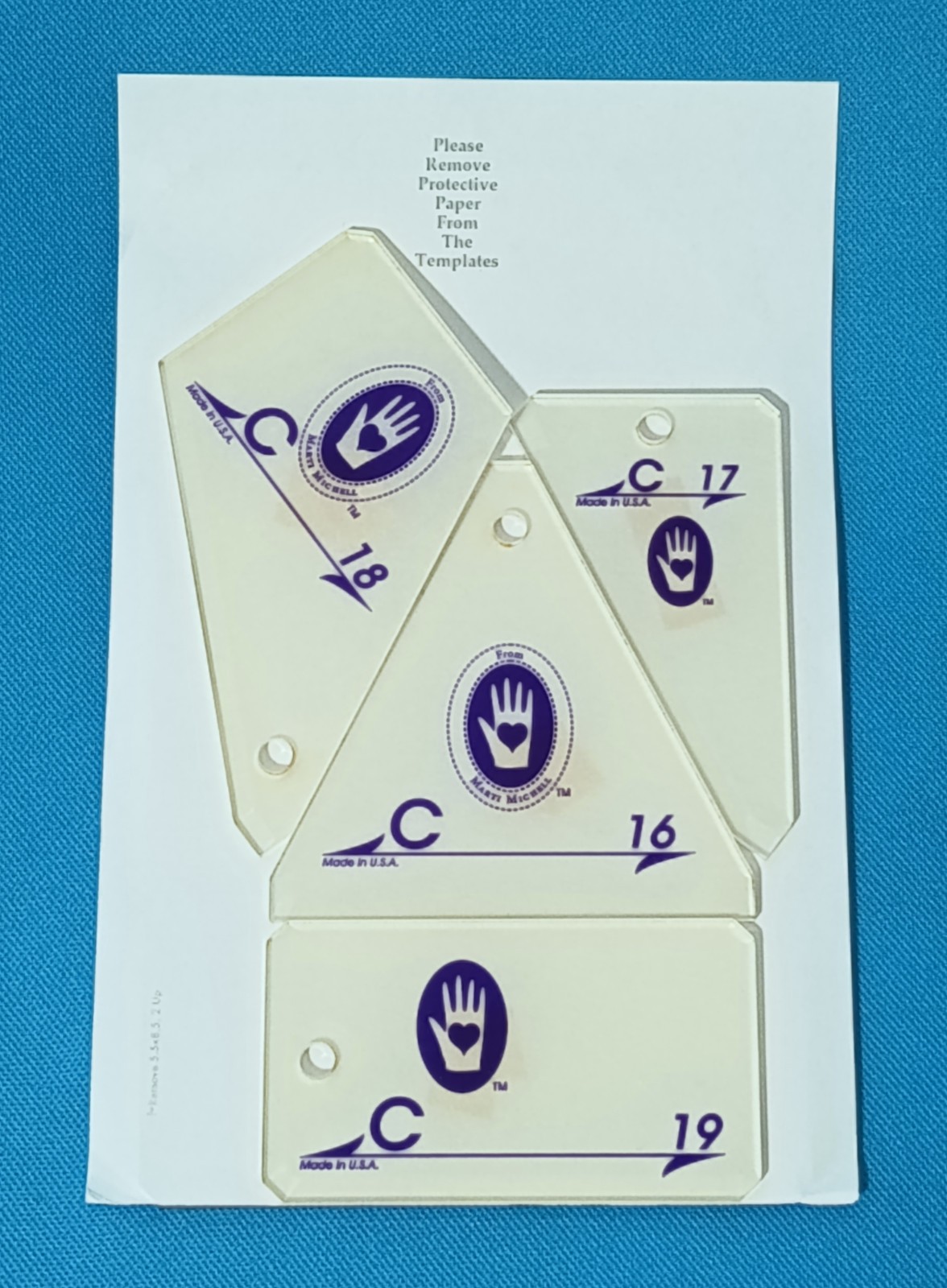 Marti Michell Perfect Patchwork Acrylic Templates Set C with 7 Templates