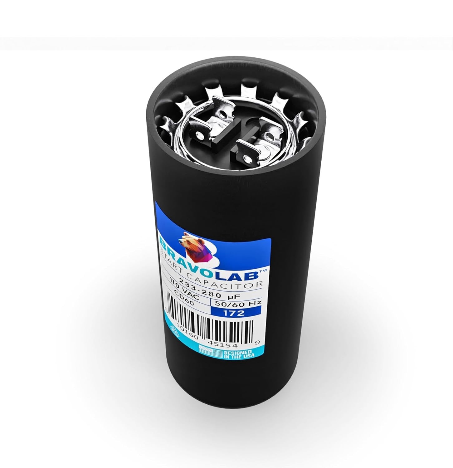 Universal Start Capacitor CD 60 for Electric Motors of 233-280 uF MFD, 110 VAC