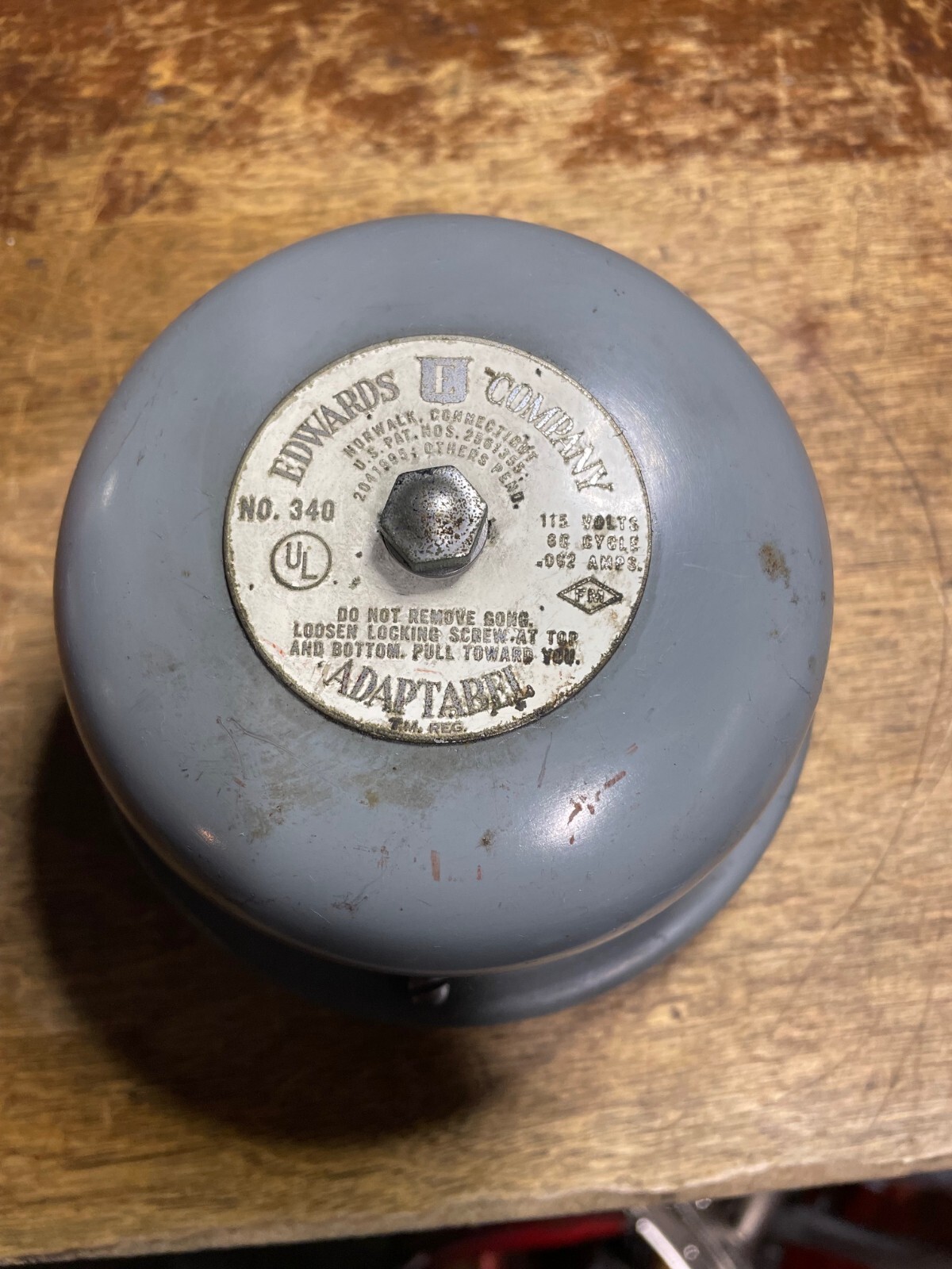 Edwards Signaling Adaptabel 340 Audible Warning Bell 115 Volt . 5" Diameter