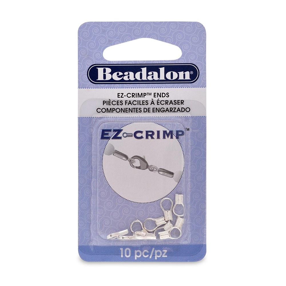 E Beadalon Ezcrimp End Nickel Free Silver Plated 10piece