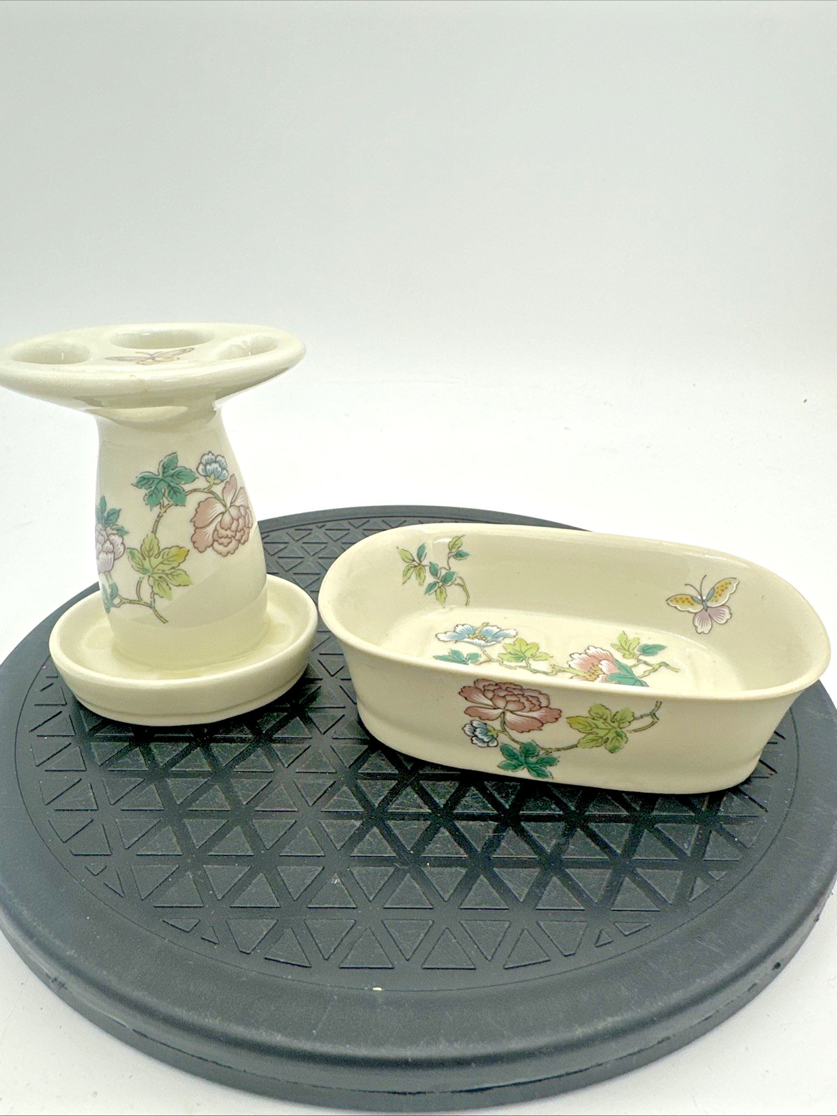 Vintage Cho-Cho San Francisco Takahashi Soap Dish & Tooth Brush Holder EUC Set