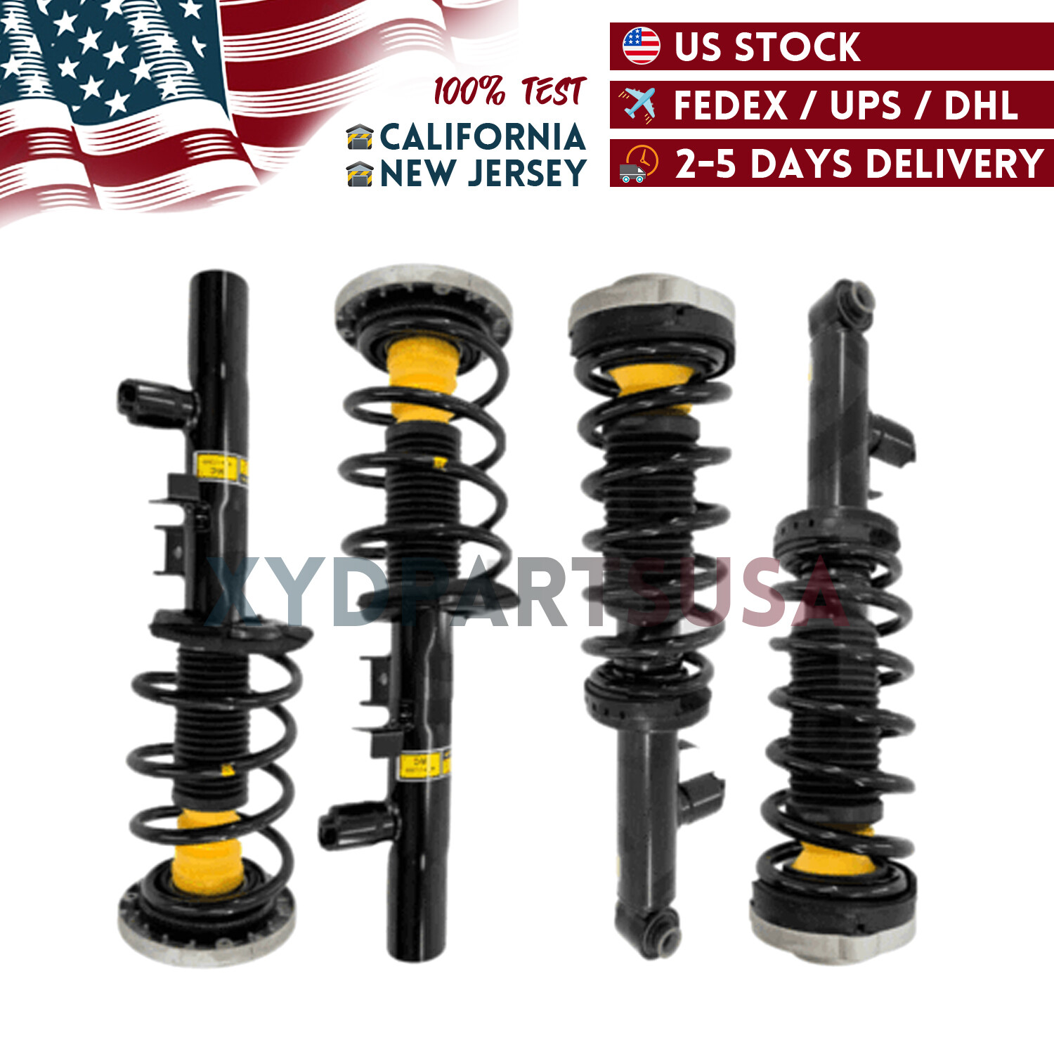 4x Front Rear Shock Absorbers Struts Assys w/EDC For BMW X3 X4 F26 F25 xDrive35i