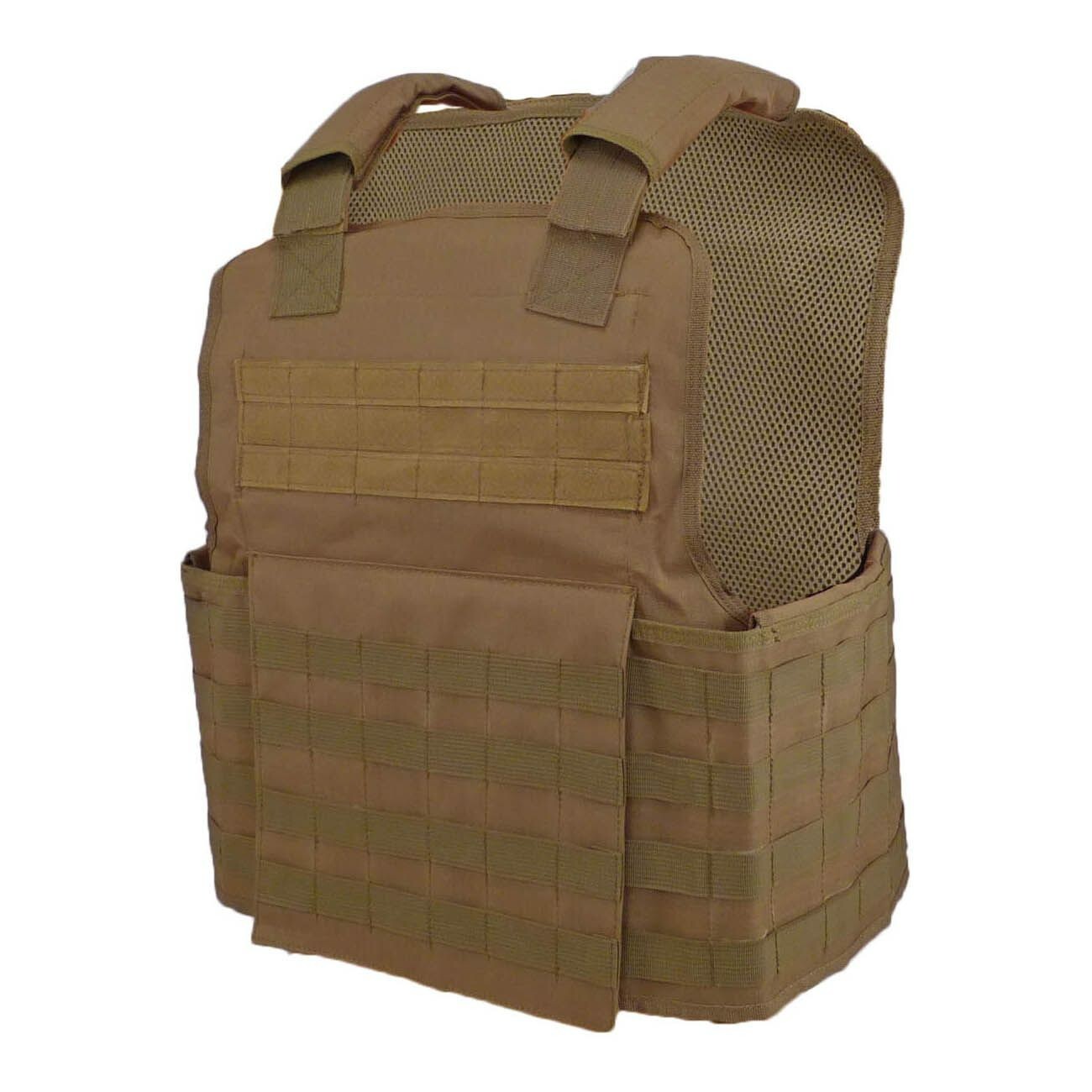 Coyote Brown TSG Muircat Plate Carrier for Body Armor 10x12 or 11x14 Armor Plate