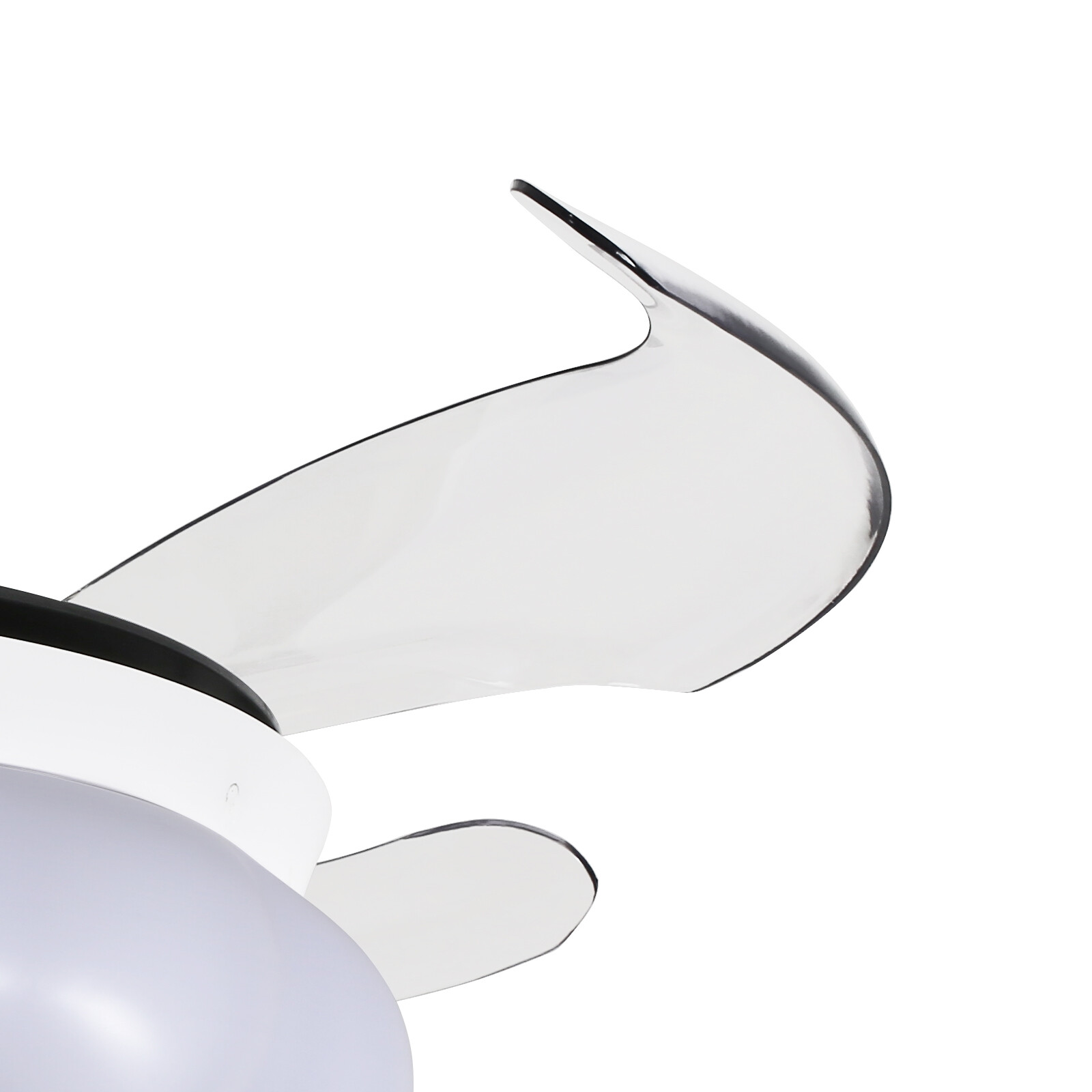 42In LED Arcs Cloud Shape 4 Blades Retractable Ceiling Fan Light+Remote Control
