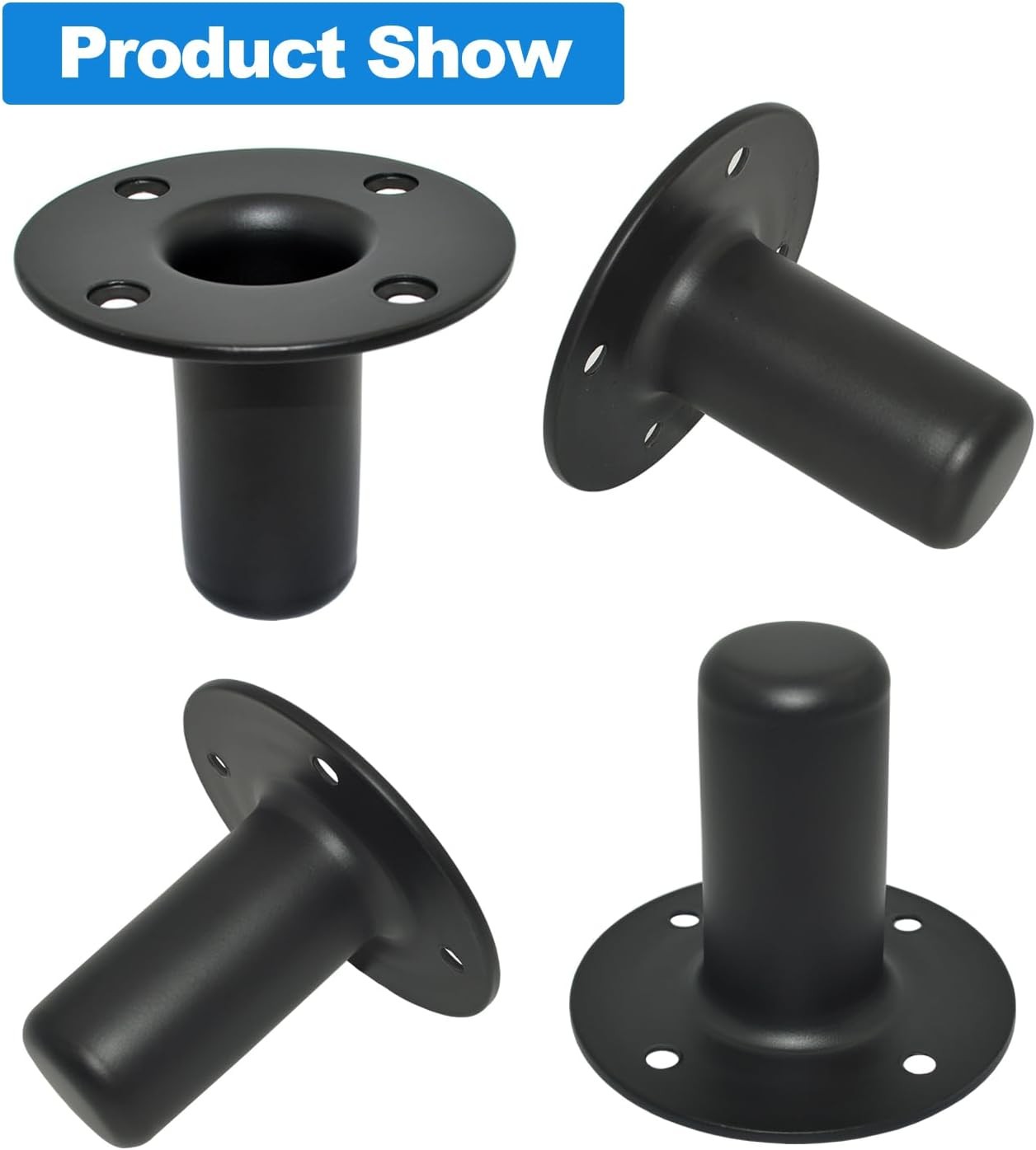 Black Speaker Pole Mount Bracket Heavy Duty Iron 2 Pack for PA DJ Karaoke