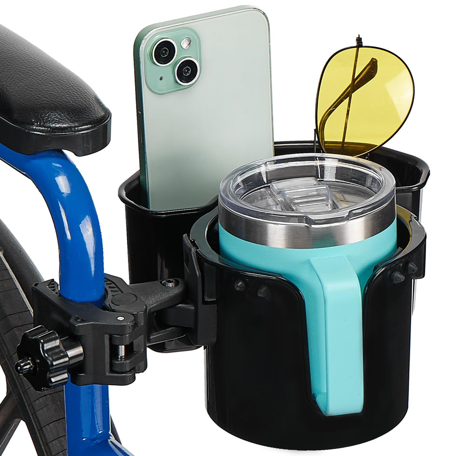 Wheelchair Cup Holder, 2-in-1 Walker Cup Holder with 6.4'' Large Storage Box,...