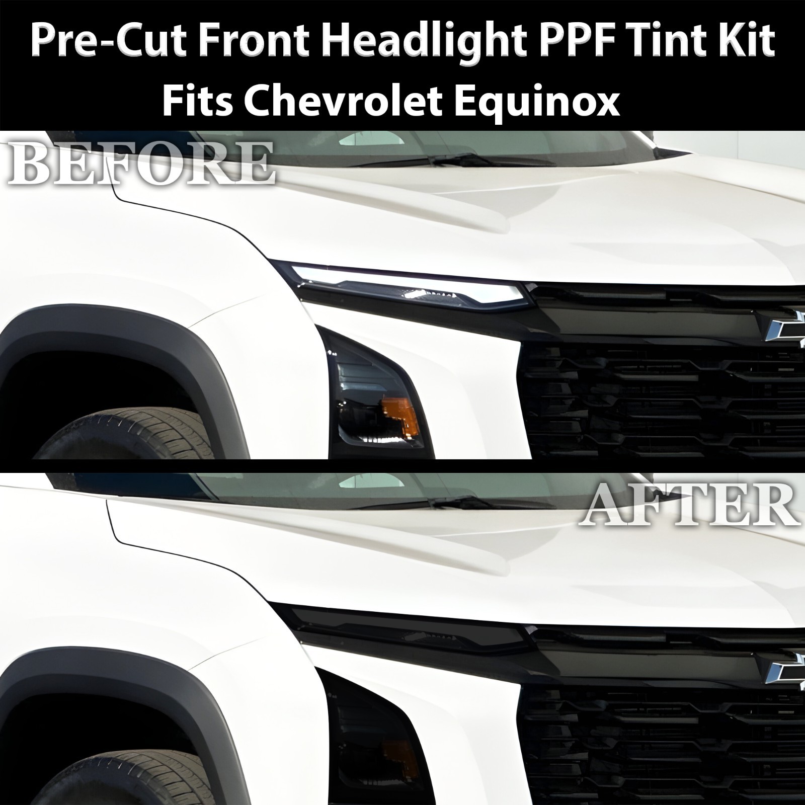 Fits Chevrolet Equinox 25-26 Head Tail Light Precut Smoked Tint Headlight Film