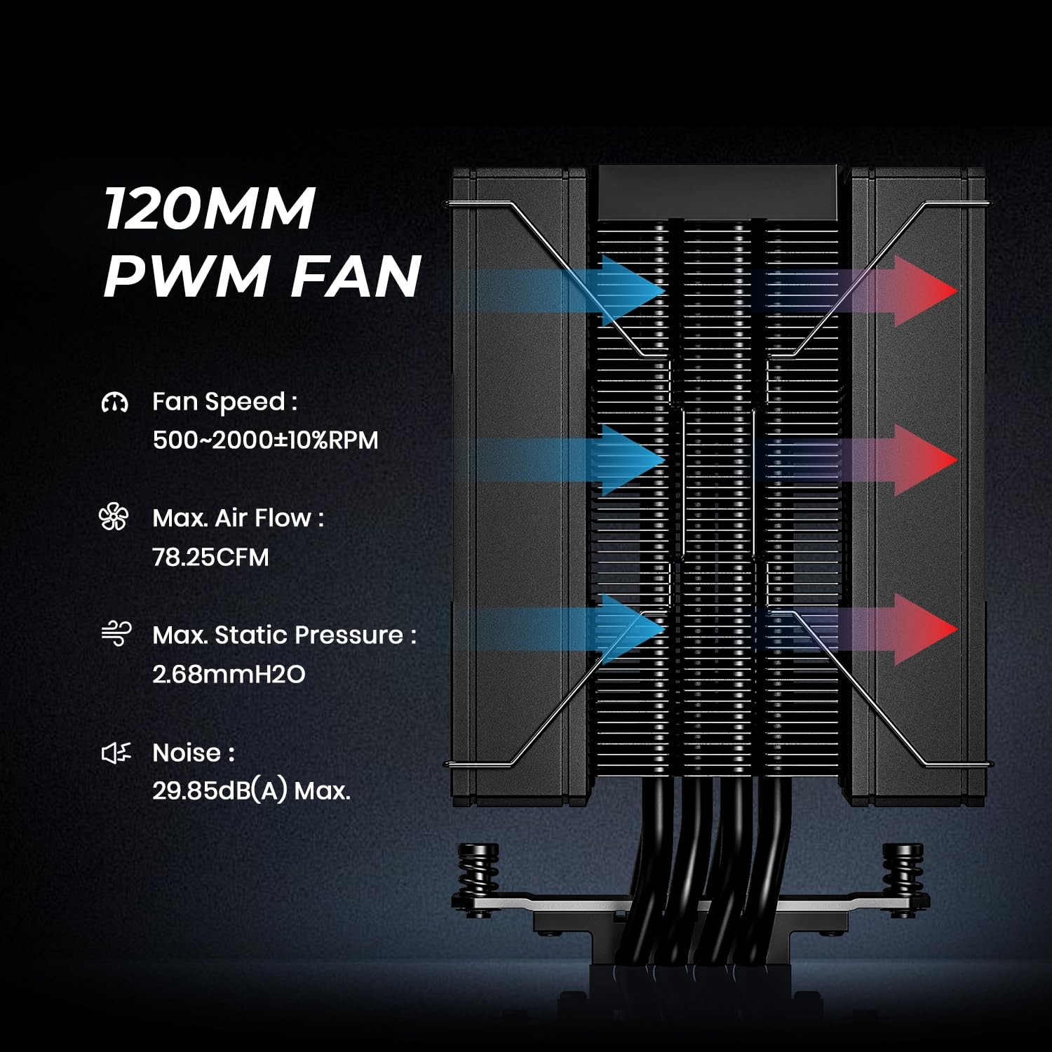 ID-COOLING FROZN A410 DK CPU Cooler, All-Black Layout Single