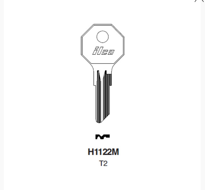 Ilco H1122M T2 for Taylor Key Blank uncut (1 Pc)