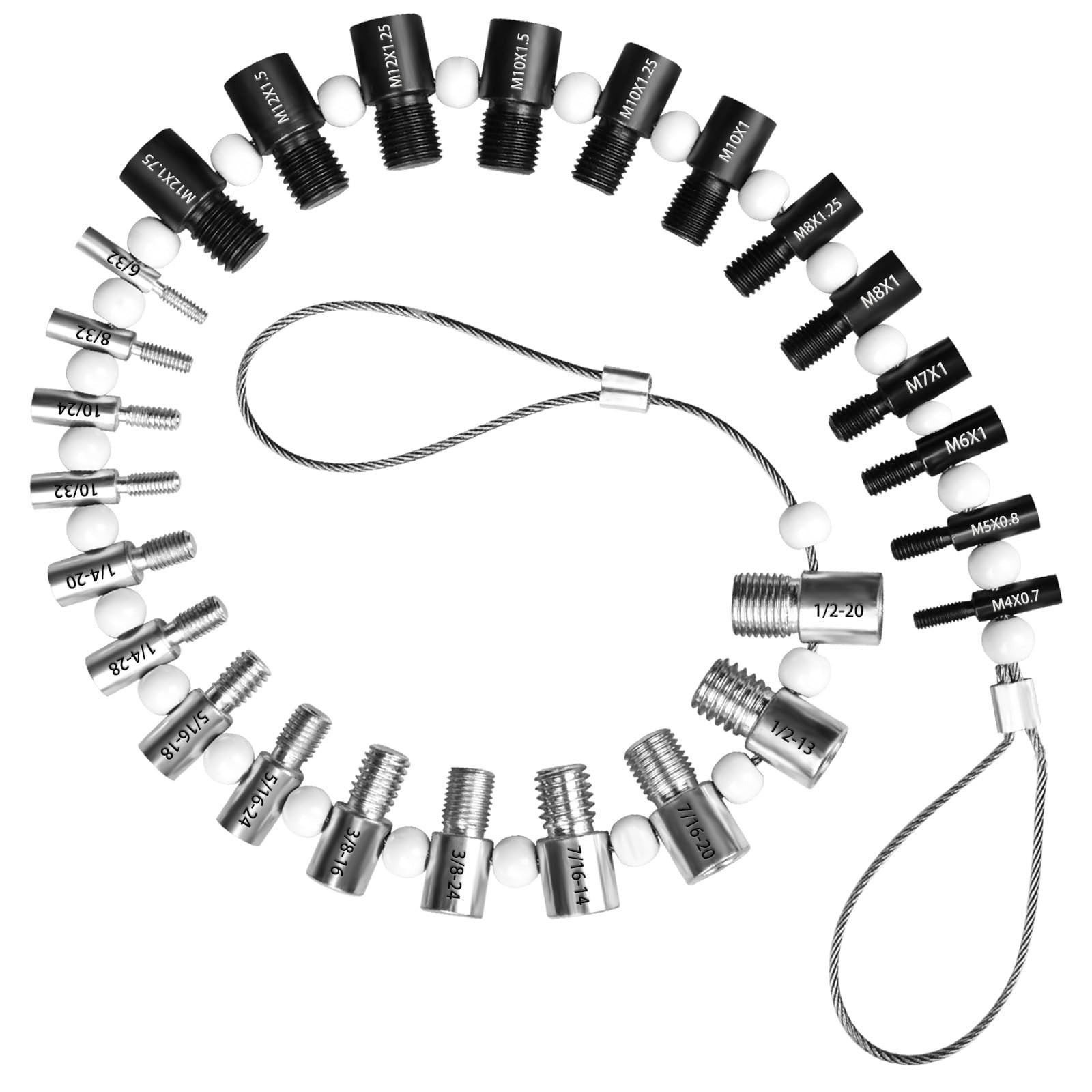 Nut and Bolt Thread Checker 28 Male/Female Thread Gauges (15 SAE/Inch & 13 Me...