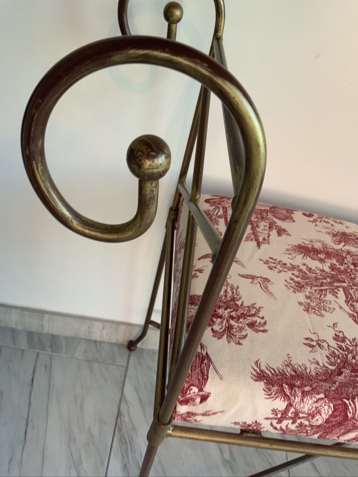 Bombay Company Upholstered Bench Handcrafted metal