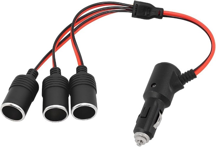 Car Cigarette Lighter Splitter, 1 to 3 Vehi Size: 1 to 3 car cigarette lighter