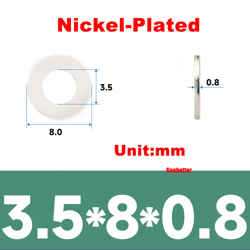 M1.4 M1.5 M1.6 M1.7 M2~M6 Carbon Steel Flat Washers Metal Small Gaskets Spacer