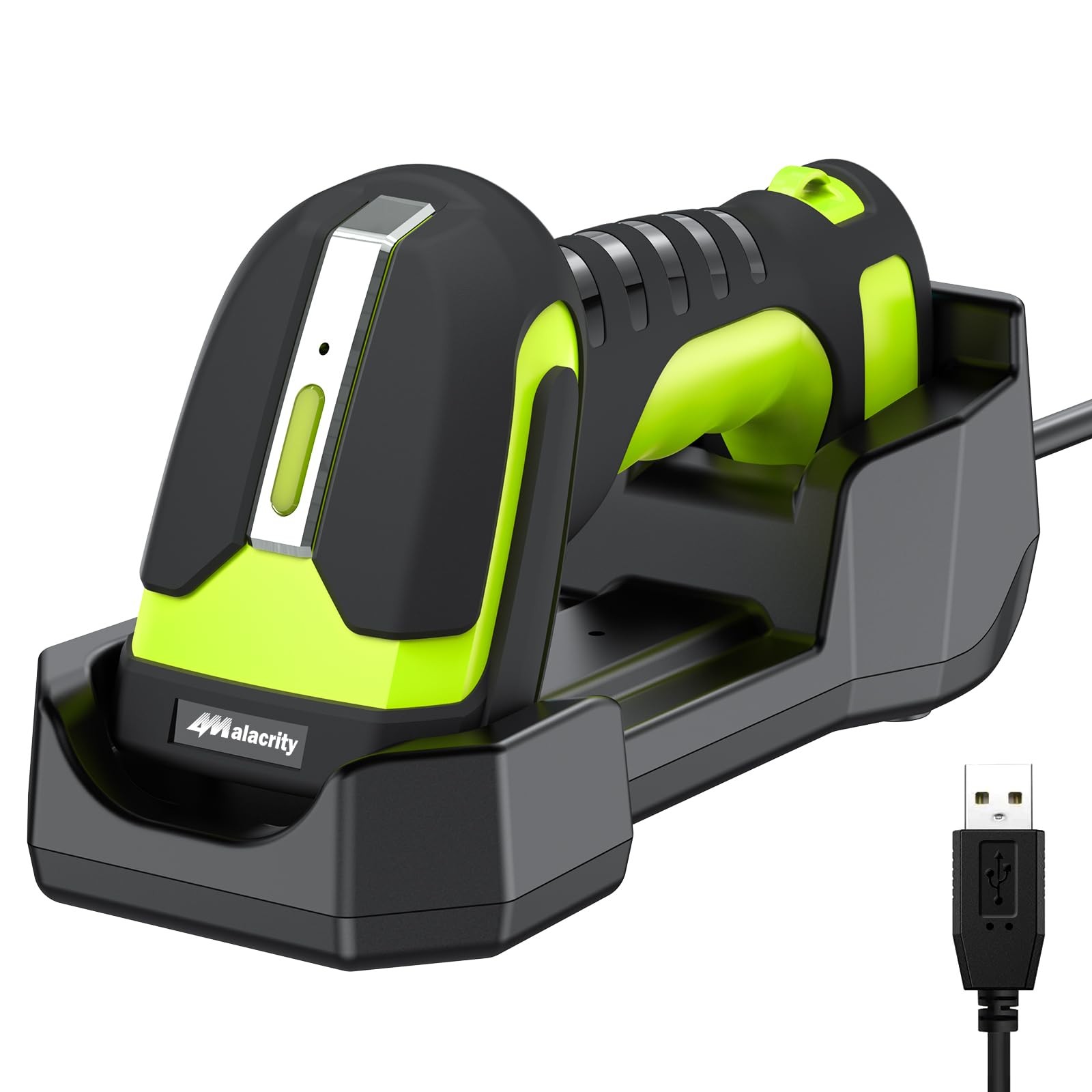 Alacrity Upgraded 2D Wireless Industrial Barcode Scanner With Charging Base,