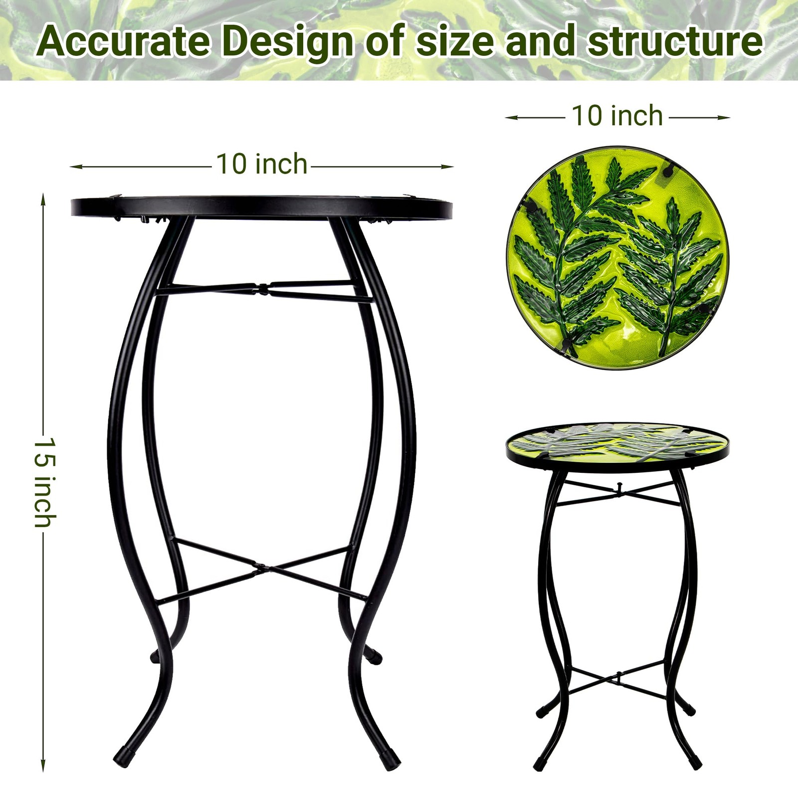 Subtropical Leaf Patio Table,Outdoor Side Table,Outdoor Bar Table