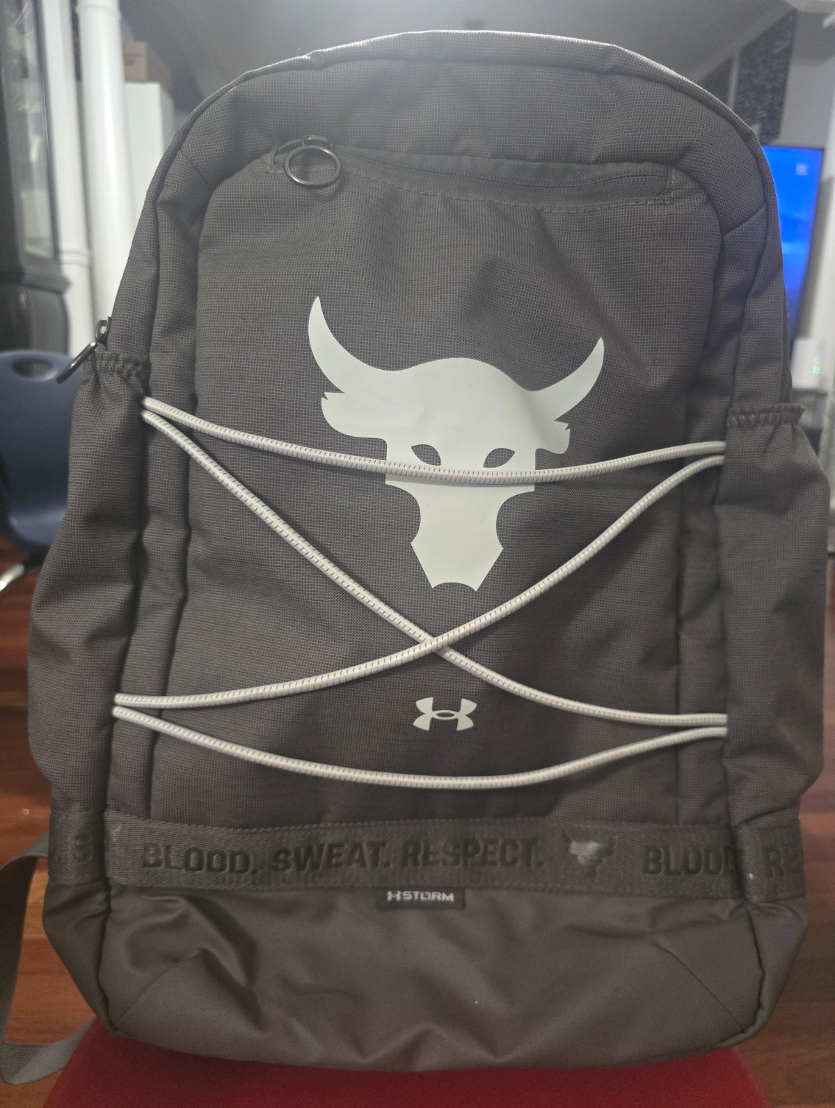 Under Armour UA Storm Project Rock Bull Gray Backpack Large Zip Padded Straps